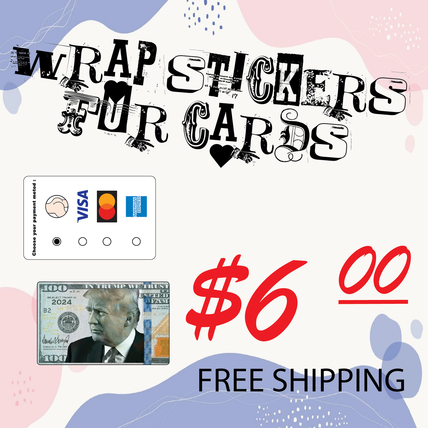Custom Debit/Credit Card stickers- Multiple designs - Unique Decals;Vinyl Stickers